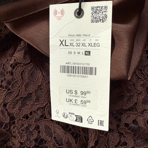 🔥LAST ONE LEFT! 🔥 ZARA NWT STUNNING Satin Effect Lace Skirt ZW Collection VIRAL - Picture 15 of 15